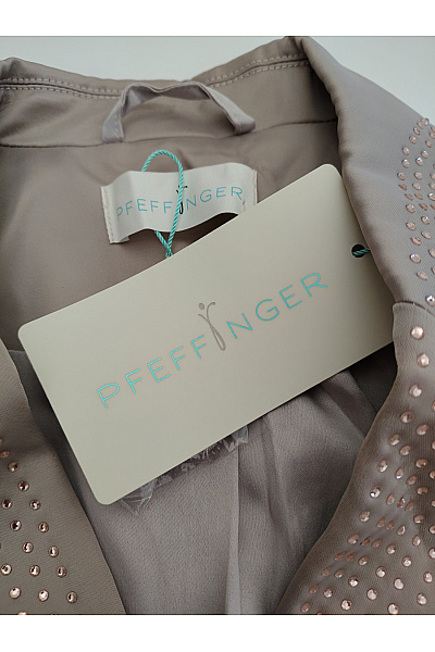 PFEFFINGER Béžové vzorované sako s hadím vzorem elegantní business Velikost DE 44 | PFEFFINGER | obrázek 7