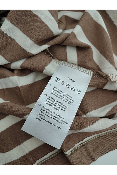 fiora blue Dámské hnědé pruhované zavinovací tričko s dlouhým rukávem a uzlem Vel. 50 | fiora blue | obrázek 7