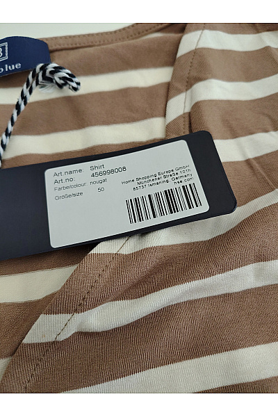 fiora blue Dámské hnědé pruhované zavinovací tričko s dlouhým rukávem a uzlem Vel. 50 | fiora blue | obrázek 9