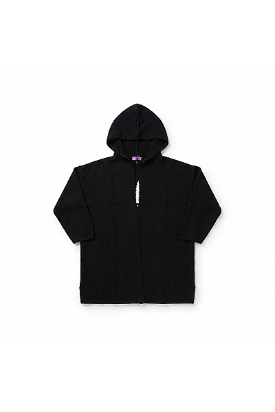 Curvy Me Černý Pletený Kardigan S Kapucí Oversized Velikost DE 44