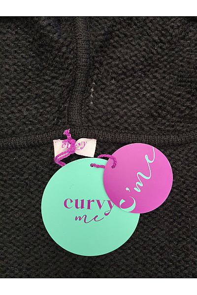 curvy me Černý pletený kardigan s kapucí oversized Velikost DE 44 | curvy me | obrázek 6