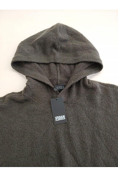 URBAN CLASSICS Černý pletený pánský svetr s kapucí oversized Velikost EU M | URBAN CLASSICS | obrázek 3
