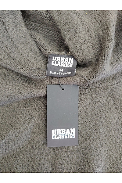 URBAN CLASSICS Černý pletený pánský svetr s kapucí oversized Velikost EU M | URBAN CLASSICS | obrázek 6