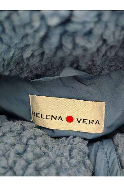 HELENA VERA Modrá prošívaná zimní bunda se zipem a beránkem Vel. EU 48 | HELENA VERA | obrázek 8