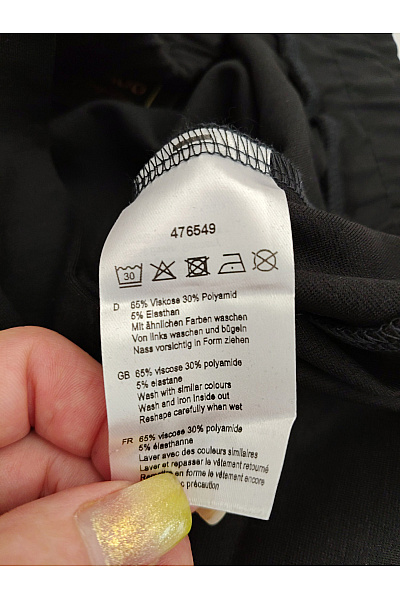 maloo Černé elegantní rovné kalhoty s vysokým pasem Velikost DE 38 | maloo | obrázek 5