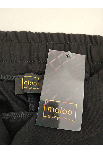 maloo Černé elegantní rovné kalhoty s vysokým pasem Velikost DE 38 | maloo | obrázek 6