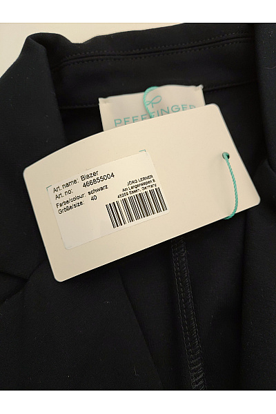 PFEFFINGER Dámské černé jednořadé sako elegantní business Velikost DE 40 | PFEFFINGER | obrázek 9