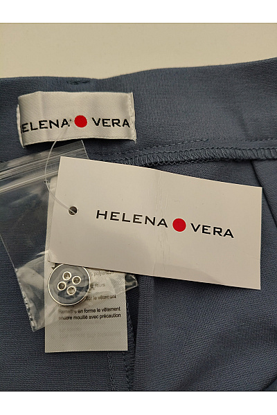 HELENA VERA Modré široké kalhoty s vysokým pasem a kapsami Vel. DE 21 | HELENA VERA | obrázek 6