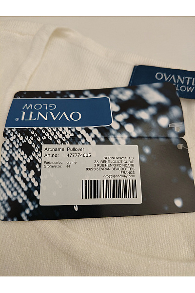 OVANTI Bílý dámský pulovr s perličkami Vel. EU 44 | OVANTI | obrázek 6