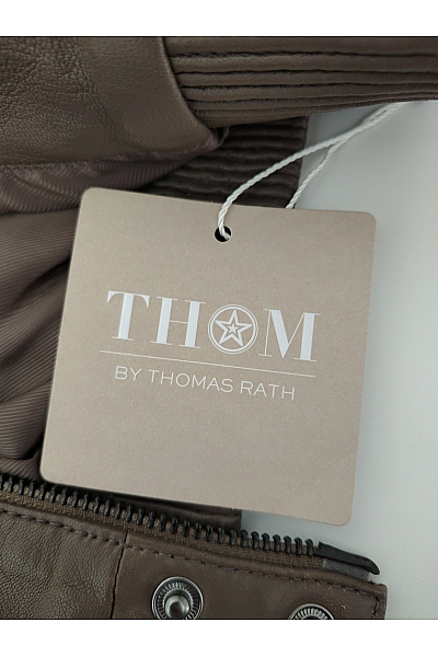 THOM By Thomas Rath Hnědá kožená letecká bunda s beránkem Vel. DE 48 | THOM By Thomas Rath | obrázek 7