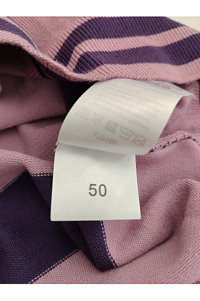 HELENA VERA Fialové pruhované úpletové tričko s krátkým rukávem Vel. EU 50 | HELENA VERA | obrázek 8