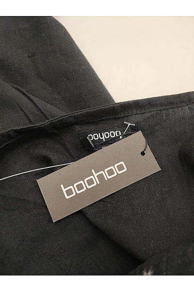 boohoo Černé bavlněné mini šaty na ramínka s výšivkou Velikost EU 38 | boohoo | obrázek 8