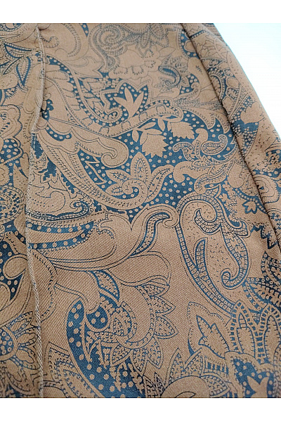 Lola Paltinger Hnědé bavlněné kalhoty s paisley vzorem elegantní Vel. DE 40 | Lola Paltinger | obrázek 3