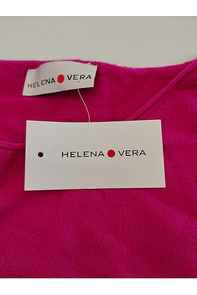 HELENA VERA Růžový dámský pulovr s flitry a spadlými rameny Velikost EU 46 | HELENA VERA | obrázek 5
