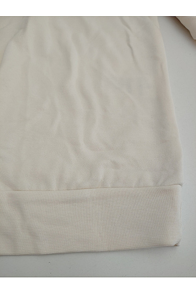 Jana Ina Béžová bavlněná mikina crewneck s pruhovaným lemem Velikost IT 46 | Jana Ina | obrázek 3