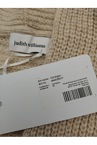 Judith Williams Béžový pletený kardigan s netopýřími rukávy a výstřihem do V Vel. DE 46 | Judith Williams | obrázek 7