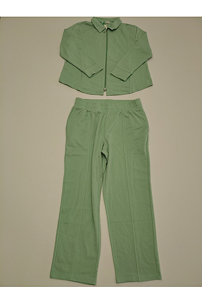 HELENA VERA Dámský Khaki Komplet široké Nohavice Smart Casual Vel. 44