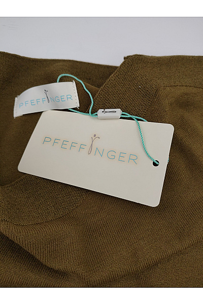 PFEFFINGER Dámský khaki pletený pulovr s lodičkovým výstřihem Velikost DE 48 | PFEFFINGER | obrázek 7