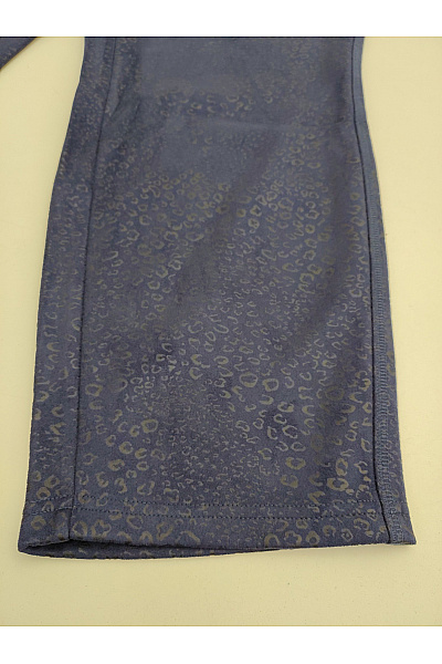 COUTURE LINE Modré dámské tepláky s leopardím vzorem a kapsami Velikost DE 52 | COUTURE LINE | obrázek 3