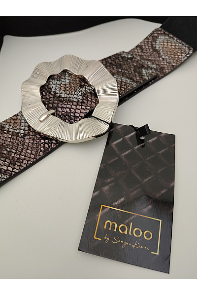 maloo Dámský široký pásek s hadím vzorem a stříbrnou sponou Vel. DE 44/46 | maloo | obrázek 3
