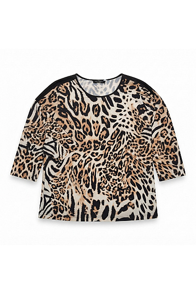 COUTURE LINE Dámské Tričko S Leopardím Vzorem A Tříčtvrtečním Rukávem Velikost DE 46