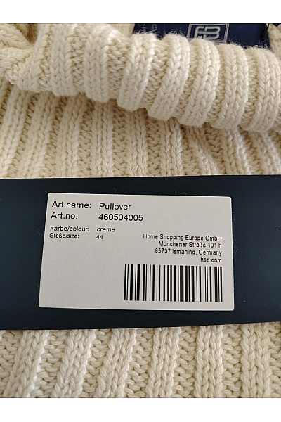 fiora blue Béžový pletený pulovr se stojáčkem a copánkovým vzorem Vel. DE 44 | fiora blue | obrázek 7