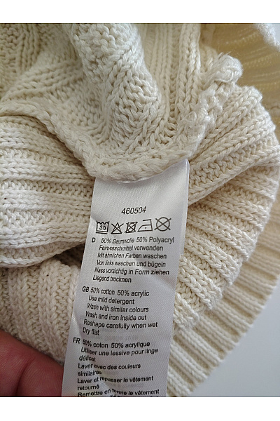 fiora blue Béžový pletený pulovr se stojáčkem a copánkovým vzorem Vel. DE 44 | fiora blue | obrázek 8