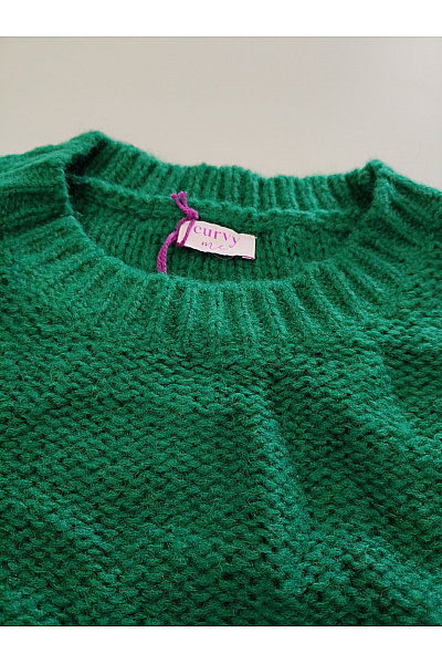 curvy me Zelený dámský oversized pletený pulovr Vel. EU 52 | curvy me | obrázek 5