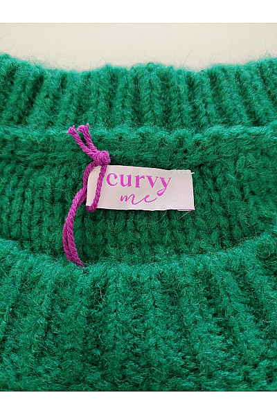 curvy me Zelený dámský oversized pletený pulovr Vel. EU 52 | curvy me | obrázek 6