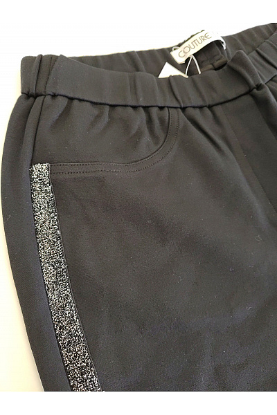 COUTURE LINE Černé dámské kalhoty s lampasem rovné elegantní Vel. DE 38 | COUTURE LINE | obrázek 5