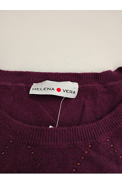 HELENA VERA Fialový dámský pletený pulovr s kosočtvercovým vzorem Vel. DE 44 | HELENA VERA | obrázek 6