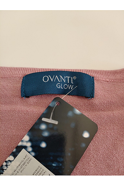 OVANTI Růžový pletený pulovr s flitry a kamínky Velikost DE 48 | OVANTI | obrázek 5