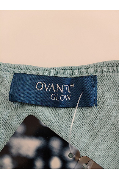 OVANTI Zelená pletená halenka s krátkým rukávem a vzorem Velikost DE 44 | OVANTI | obrázek 5