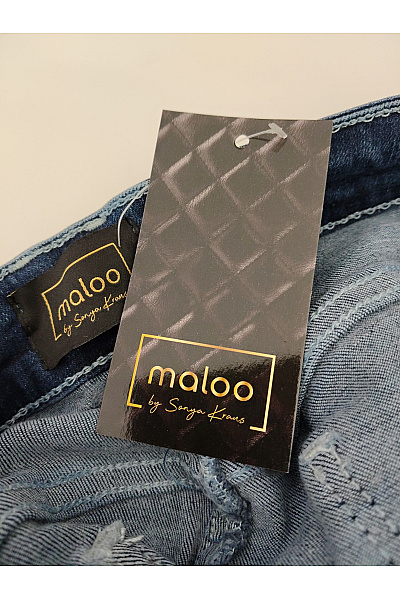 maloo Modré bavlněné džíny s kamínky pro plnoštíhlé Velikost DE 50 | maloo | obrázek 9