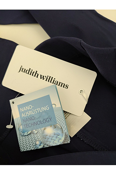 Judith Williams Modré elegantní společenské kalhoty s vysokým pasem a lampasem Vel. DE 34 | Judith Williams | obrázek 8