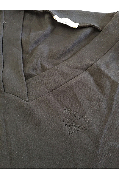 Belinda Gold Černé dámské tričko s dlouhým rukávem oversize basic Velikost EU 36 | Belinda Gold | obrázek 5