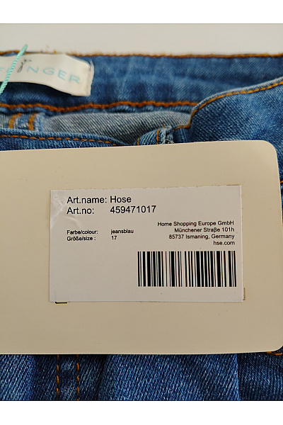 PFEFFINGER Modré bavlněné džíny s kamínky a rozparkem Vel. DE 17 | PFEFFINGER | obrázek 7