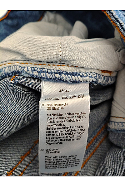 PFEFFINGER Modré bavlněné džíny s kamínky a rozparkem Vel. DE 17 | PFEFFINGER | obrázek 8