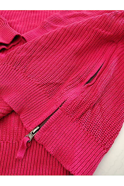 curvy me Dámský bavlněný pulovr do véčka růžový oversized Vel. IT 50 | curvy me | obrázek 5