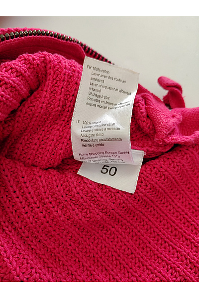 curvy me Dámský bavlněný pulovr do véčka růžový oversized Vel. IT 50 | curvy me | obrázek 8