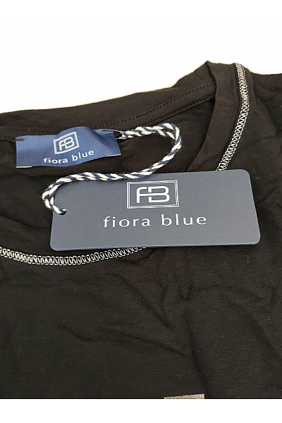 fiora blue Černé dámské tričko s tříčtvrtečním rukávem a nápisem Velikost EU 40 | fiora blue | obrázek 7