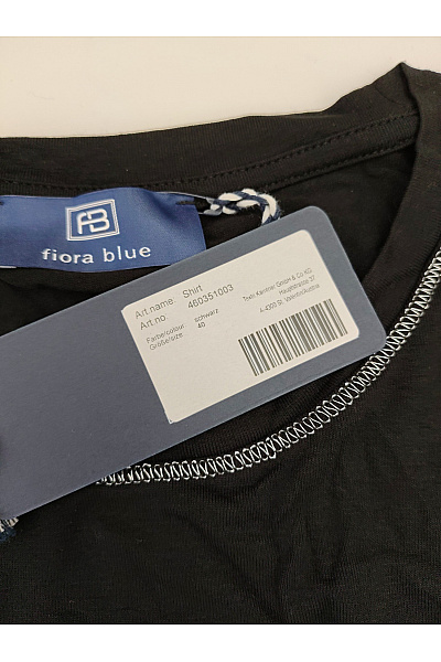 fiora blue Černé dámské tričko s tříčtvrtečním rukávem a nápisem Velikost EU 40 | fiora blue | obrázek 8