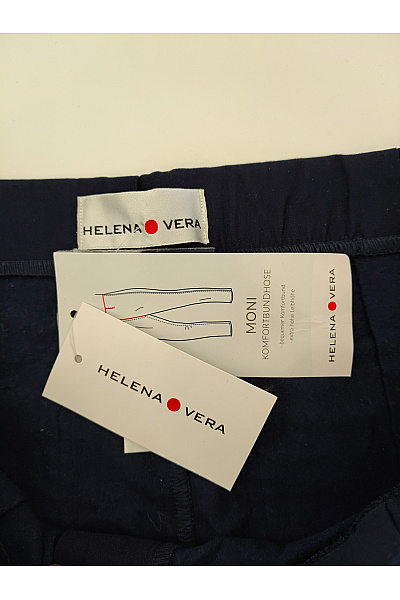 HELENA VERA Modré elegantní business kalhoty s vysokým pasem Vel. DE 19 | HELENA VERA | obrázek 6