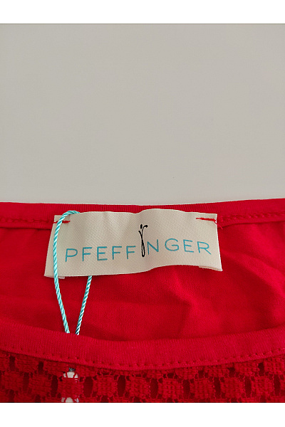 PFEFFINGER Červené dámské tričko s tříčtvrtečním rukávem a síťovaným detailem Vel. DE 40 | PFEFFINGER | obrázek 6