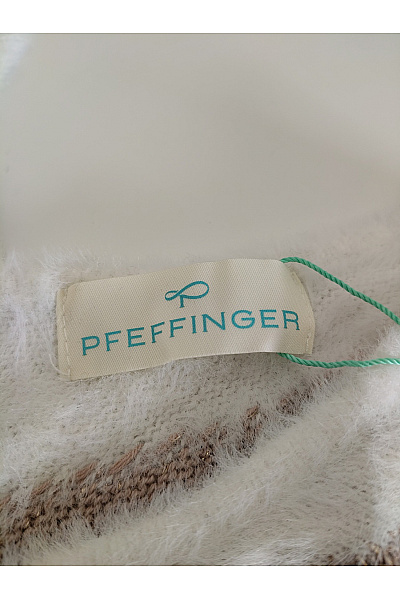 PFEFFINGER Dámský pulovr s výstřihem do V černobílý pletený Velikost DE 44 | PFEFFINGER | obrázek 4
