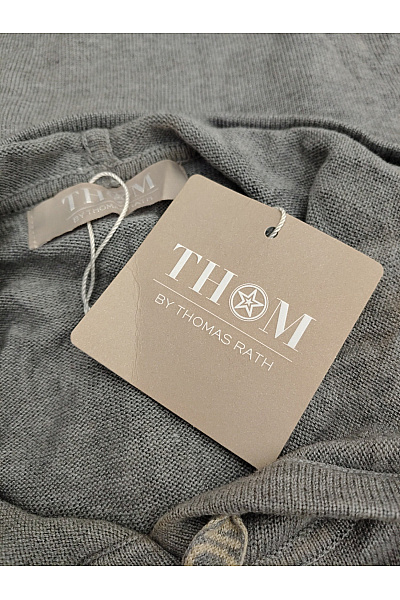 THOM By Thomas Rath Šedý pletený dámský pulovr s kapucí a kapsami Velikost DE 44 | THOM By Thomas Rath | obrázek 6