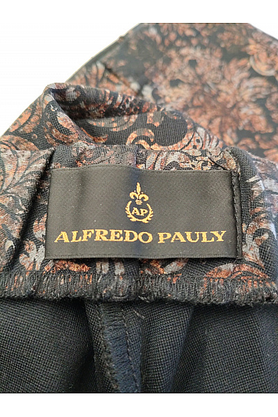 Alfredo Pauly Černé elegantní společenské kalhoty s květovaným vzorem Vel. M | Alfredo Pauly | obrázek 6