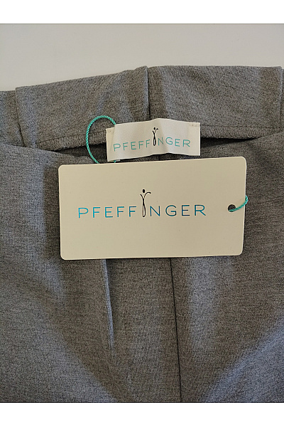 PFEFFINGER Šedé elegantní kalhoty s vysokým pasem a kapsami Vel. DE 40 | PFEFFINGER | obrázek 9