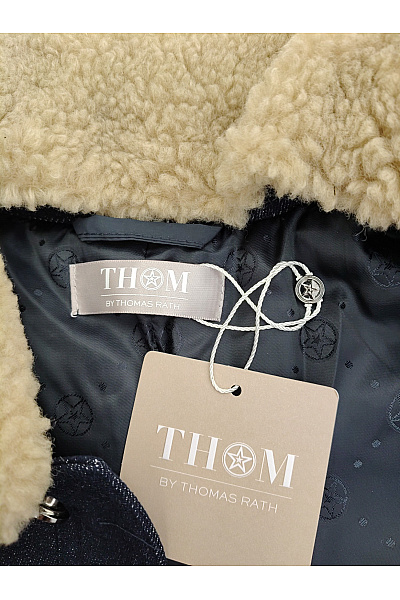 THOM By Thomas Rath Modrá džínová prošívaná bunda s beránkem Velikost DE 48 | THOM By Thomas Rath | obrázek 6
