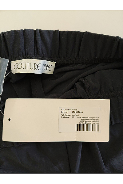 COUTURE LINE Černé široké kalhoty s lampasem Vel. DE 40 | COUTURE LINE | obrázek 6